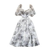 Coat Collar Fairy Summer Dress Design Dress Waist Ink Niche New Dress