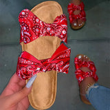 Sandals Women 2020 Bandana Shoes Woman Cork Sandals Flat Shoes Ladies Fashion Beach Sandles Shoes Women Sandalias