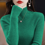 Turtleneck Elegant Soft Sweater Women Knitted Pullover Cashmere Bottoming Fashion Tops 2022 Jumper Winter Clothing