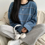 Vintage 90's Striped Oversized Long Sleeve Tee-Outfit