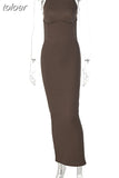 Spring Sexy Solid Cami Backless Bodycon Maxi Dresses Club Outfit For Women 2023 Party Long Dress Female Black