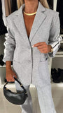 Casual Black And White Striped Suit Suit Women's