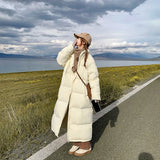 Cotton Clothes Female 2023 New Korean Version Loose Winter High Collar Long East Gate Over The Knee Down Cotton-Padded Jacket Coat-Outfit