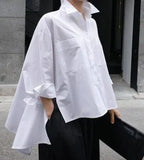 Spring and Summer New Shirt Female Korean Style Cotton Wild Casual Blouses and Tops Loose Pluz Size Women