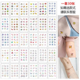 Cute Smile Colorful Temporary Tattoos for Women Men Figure Hands Fake Tatto Stickers Waterproof Small Cartoon Body