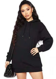 Black Blank Hooded Long Sleeve Sweatshirt