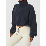 Loose Rope Zippered Sweater Fashion Hot Girl Dress Thick Sports Coat Peumen Autumn