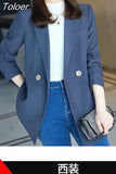 Fashion Blazer Women Elegant Casual Basic All-match Simple Long Sleeve Office Lady Solid Blazers Spring Autumn