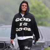New God Is Good Embroidered Velvet Towel Embroidery