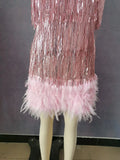 Party Dress Women 2023 Summer Tassel Sequins Sexy Sleeveless Y2k Spaghetti Strap Dresses Night Club E-girl