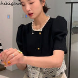 Blouse Women O-neck Lace Puff Sleeve Tops Female 2023 Blusas Mujer De Moda Temperament Blouses Vintage Crop Shirt