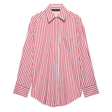 Spring And Summer New Striped Loose Shirt 3217253 Pajamas Trousers