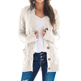 Cardigan Knitted Long Sweater Clothing Women's Long Sleeve Cable Jumper Knit Sweater Jacket Winter Tops Pull Femme
