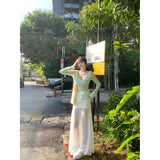 Style Set A Complete Set Of Early Spring New Sunscreen Long-Sleeved Top Design Half-Body Skirt