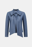 Detail Mock Neck Zip-Back Denim