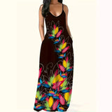 New Summer Cool Sling Dress Print Temperament Street Large-Size Dress