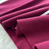 Small Fragrant Style Trendy Collar Long Sleeve Metal Double Buckle Waist Thin Temperament Knitted