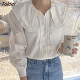 Puff Long Sleeve Women's White Shirt Turn-Down Collar Loose Woman Blouses Tops Spring New OL Office Shirt Blusas
