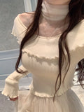 Knitted Sweater Women 2022 Winter Design Y2k Crop Tops Female Korean Fashion Clothing Long Sleeve Slim Sexy Pullover