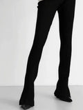 Fashion Women's Pants Slim Pleated Solid Color High Elasticity Simplicity Flare Horseshoe Trousers Spring 2023 New