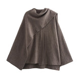 New Women's Dress With Asymmetrical Scarf Short Knitted