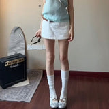 CEC Korean Small Fresh Mint Green Bead Hanging Neck Sling Waistcoat Coat Two-Piece