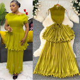 Luxury High-End Feeling Sleeveless Dress Women's Summer Lotus Leaves Side Waist Temperament Niche Chic Beautiful Long