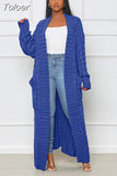 Streetwear Warm Knitted Open Stitch for Women Y2K Clothes Casual Solid Color Full Sleeve Side Pockets Thick Cardigan