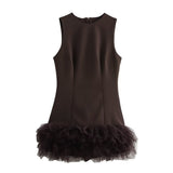 Women's Clothing 2025 Autumn And Winter New Street Fashion Temperament Mesh Stitching