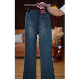 High-Waisted Micro-Tight Jeans Women's Spring And Autumn Pear-Shaped Body Narrow Version Of Slim Elastic Showing Thin Straight