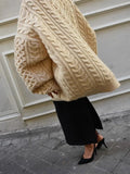 Wind New Women's Long Languid Languid Collar Long-Sleeved Sweater Casual Knitted