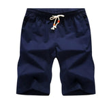 Men New Polyester Shorts For Men Summer Solid Breathable Elastic Waist Casual Male Short 7