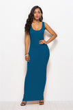 Elegant Women Sexy Dress O-Neck Sleeveless Slim Maxi Dress High Stretch Tank Robe Spring Summer Thin Long Dress