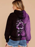Plus Size Casual Floral Hoody