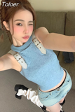 Y2k Tops Women Clothing O-neck Sleeveless Tunic Vest Fashion Korean Harajuku Tanks 2023 Ropa Mujer Sexy Casual