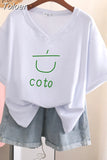 Plus Size T Shirt 100% Cotton L-6XL Tshirt Short Sleeve Women Top Summer Cute Printed Casual O Neck Oversized T