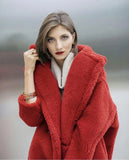 lamb wool fur coat christmas sweater women 2023 autumn winter faux fur solid plus size coat femme warm jacket outwear 1028-1-Outfit