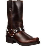 Men Cowboy Western Boots Fashion Flat Heel Shoes Low Heel Casual Mid Calf Tall Faux Leather Boots Square Toe