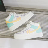 Vulcanized Shoes Women White Sneakers High Top Ladies Students Fashion Casual Shoes Woman 2022 Lace-up Platform Sports