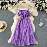 2022 Summer New Lace Embroidery Dress Women Sleeveless Dresses Female Vintage Party Beach Maxi Long