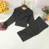 Varey Lin Women Sexy V-neck Knitted Skirt Suits Autumn Winter Batwing Sleeve 2 Pieces Elegant Office Lady Knitting Suit