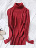 Women Turtleneck Sweaters Autumn Solid Slim Pullover Coffee Soft Knitted Jumper Pulls Warm Sweater Winter Turtleneck
