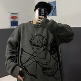 Women Sweaters Winter Streetwear Oversized Sweater Harajuku Knitted Pullover Angel Jacquard Hip Hop Outwear