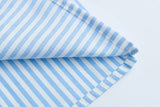 Women's New Striped Side-Side Open-Forked Belt Shirt Dress