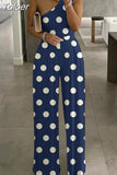 Suit Women Summer Sexy One Shoulder Print Loose Wide Leg Jumpsuits Elegant Office Lady Party Jumpersuit Women