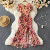 Cold Sister Goddess Fan Dress Heart Machine Draw Folding Belt Irregular Chopped Fishtail Skirt
