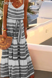 Boho Print Spaghetti Strap Long Dress Women Summer Vestidos Lace Up Vacation Party Long Dresses Female