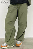 Wide Leg Cargo Pants Women Casual 2023 Low Waist Drawstring Sweatpants Baggy Trousers Oversized Joggers Tech Parachute