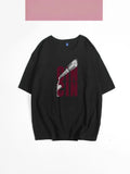 Sale Of Retro Simple Text Printed T-Shirts In The Summer Free-Round Collar Pure Cotton Short