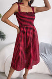 Tie Shoulder Frill Trim Midi